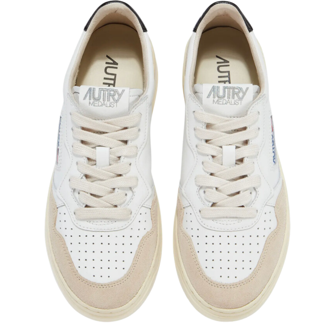 Medalist Low Sneakers in Ivory and Black