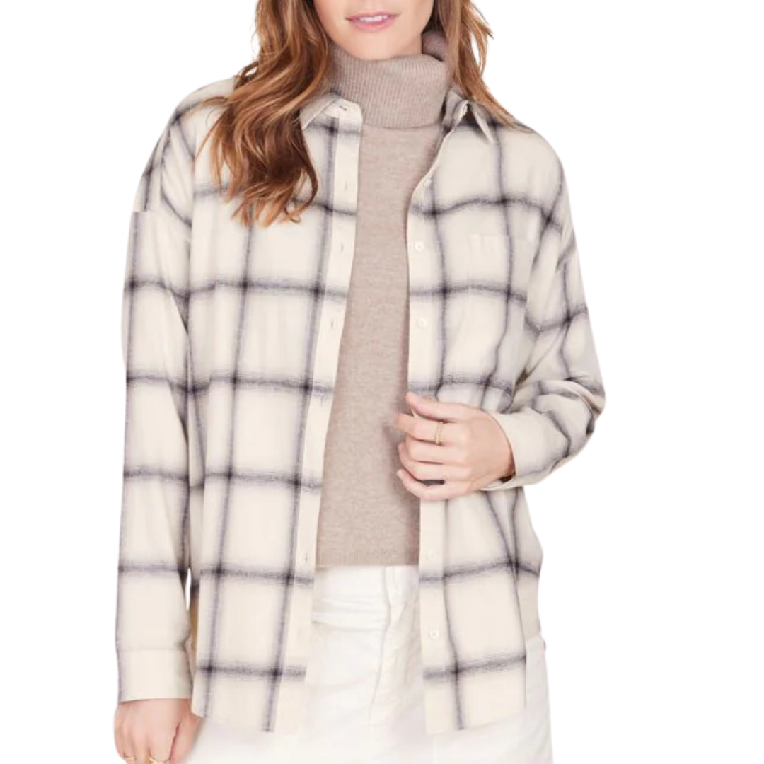 Bella Flannel Shirt in Cream