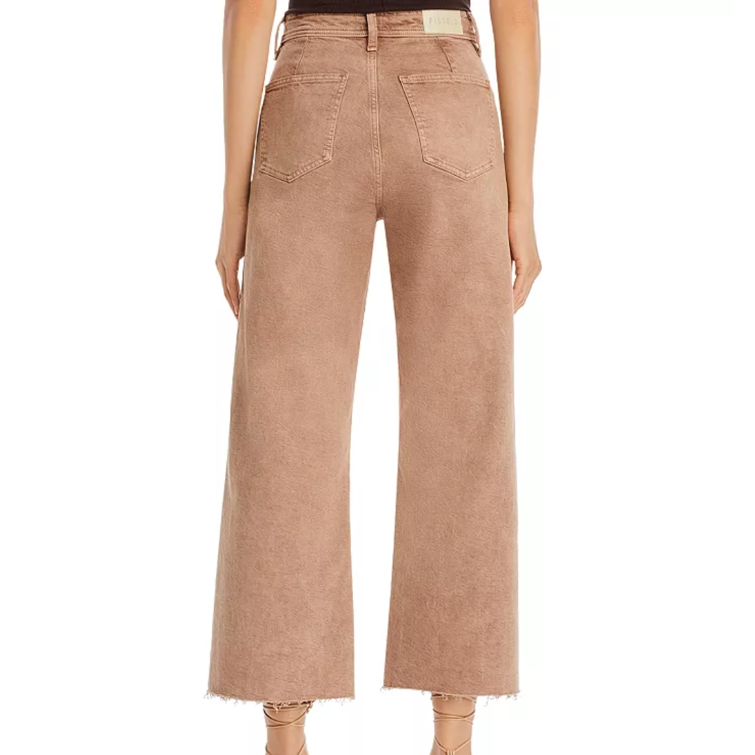 Penny High Rise Wide Leg Crop in Cashew