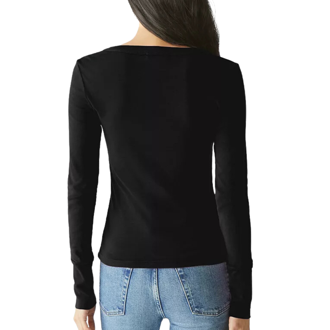 Logan V-Neck Tee (One Size) in Black