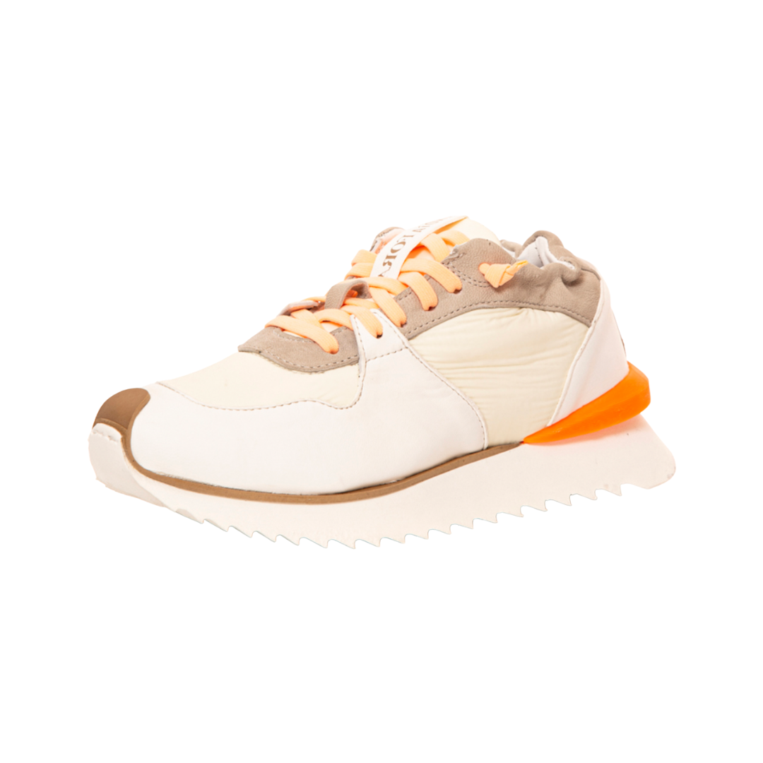 Ruffle Sneaker in Creme