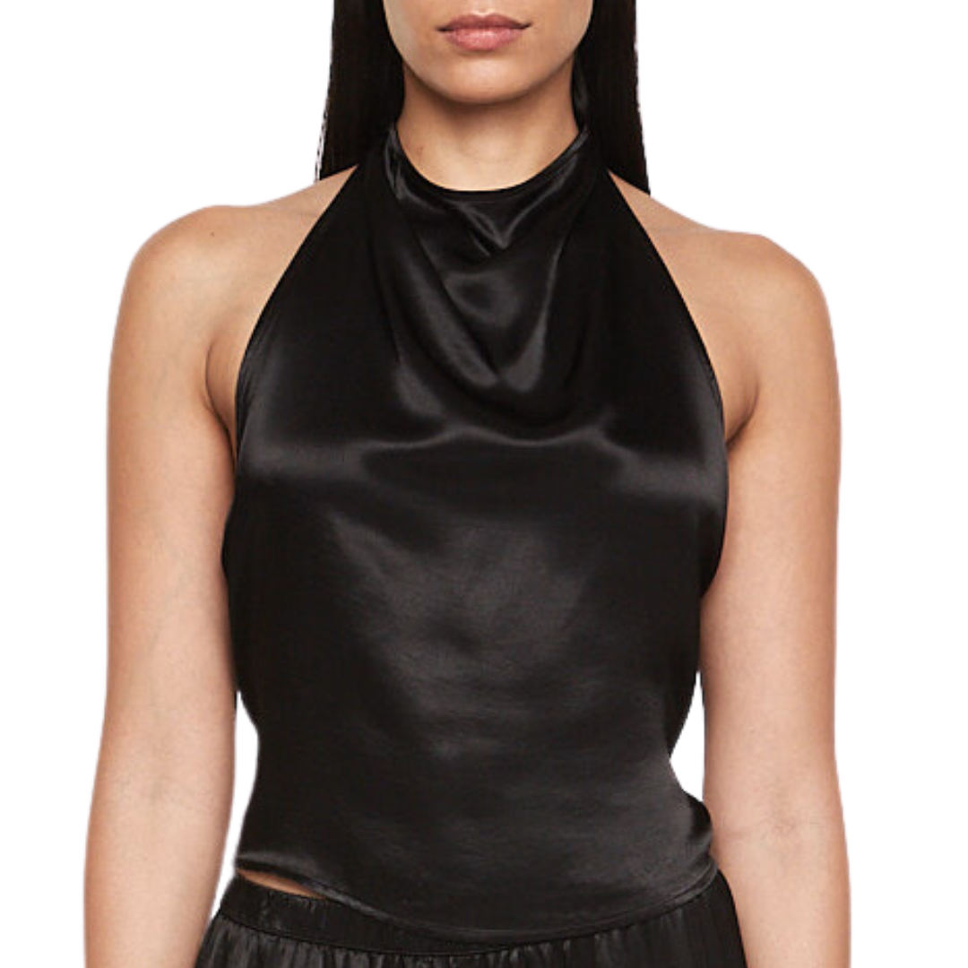 Satin Halter in Black