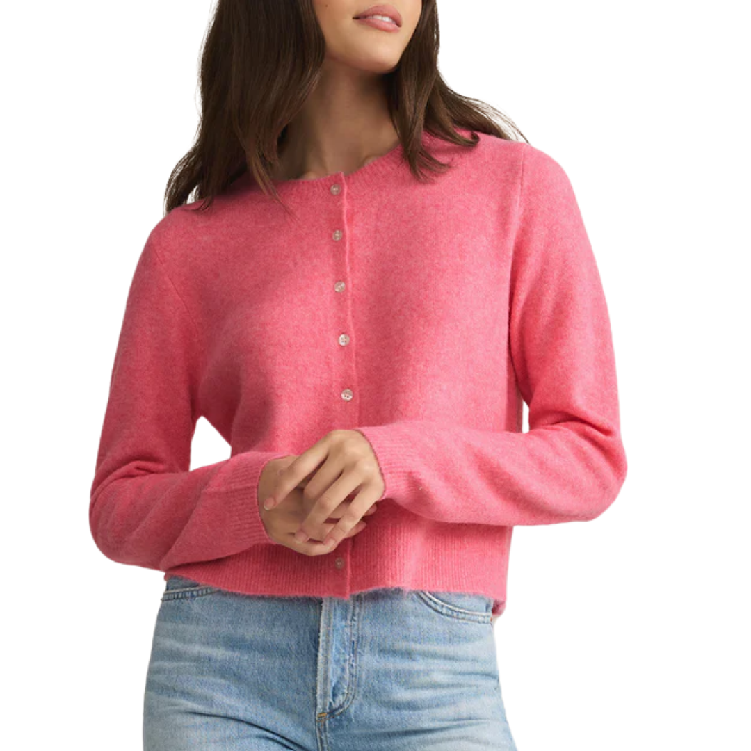 Medina Cozy Cardigan in Disco Pink