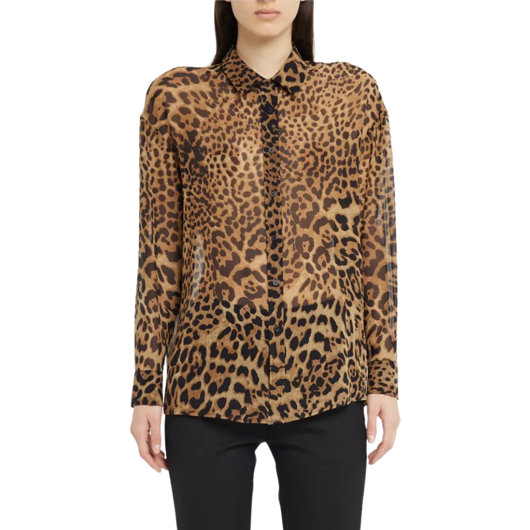 Mathys Shirt in Brown Leopard Print