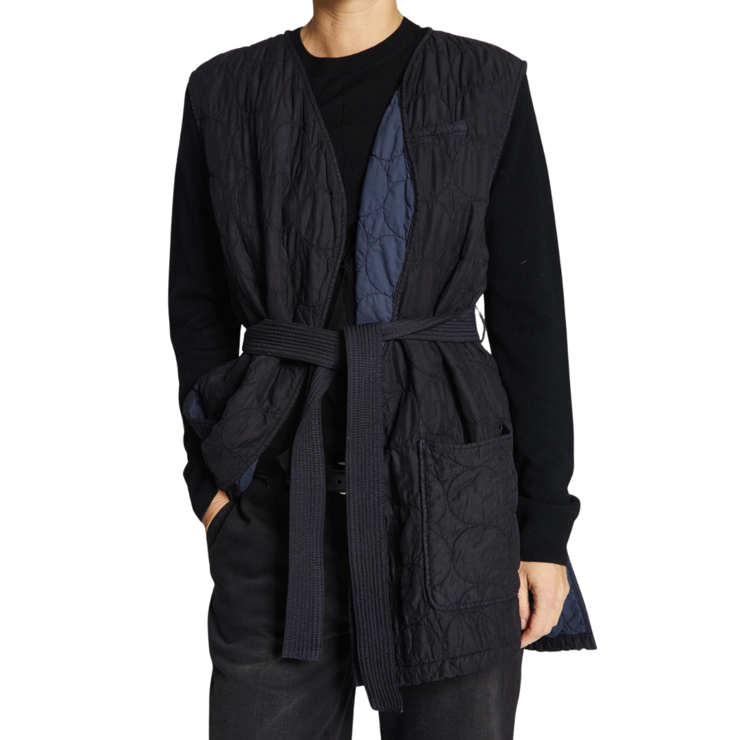 Lucca Quilted Vest in Licorice Black