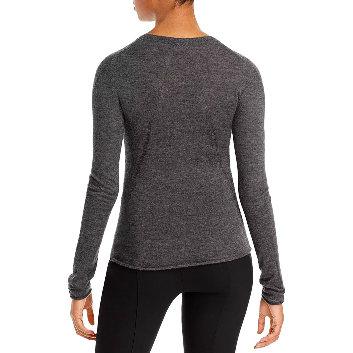Mandee Long Sleeve Cashmere Sweater in Charcoal