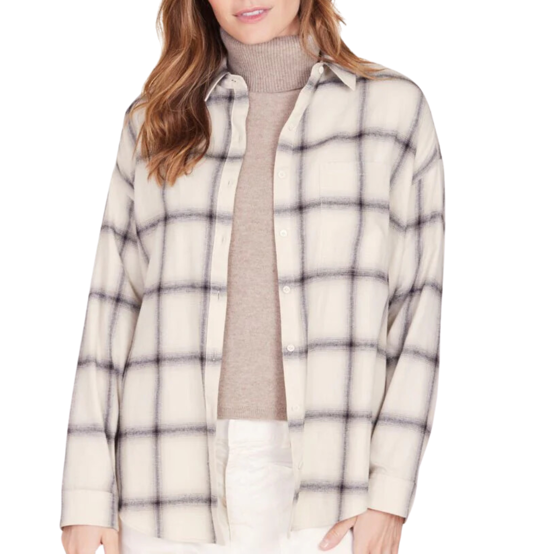 Bella Flannel Shirt in Cream