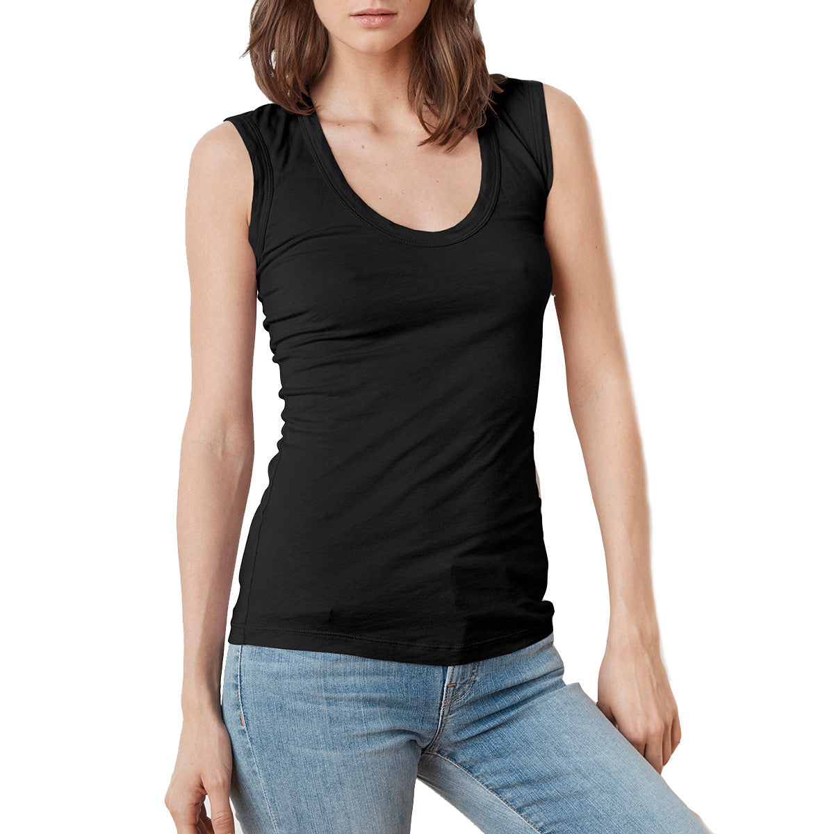 Estina Cotton Gauze Scoop Neck Tank