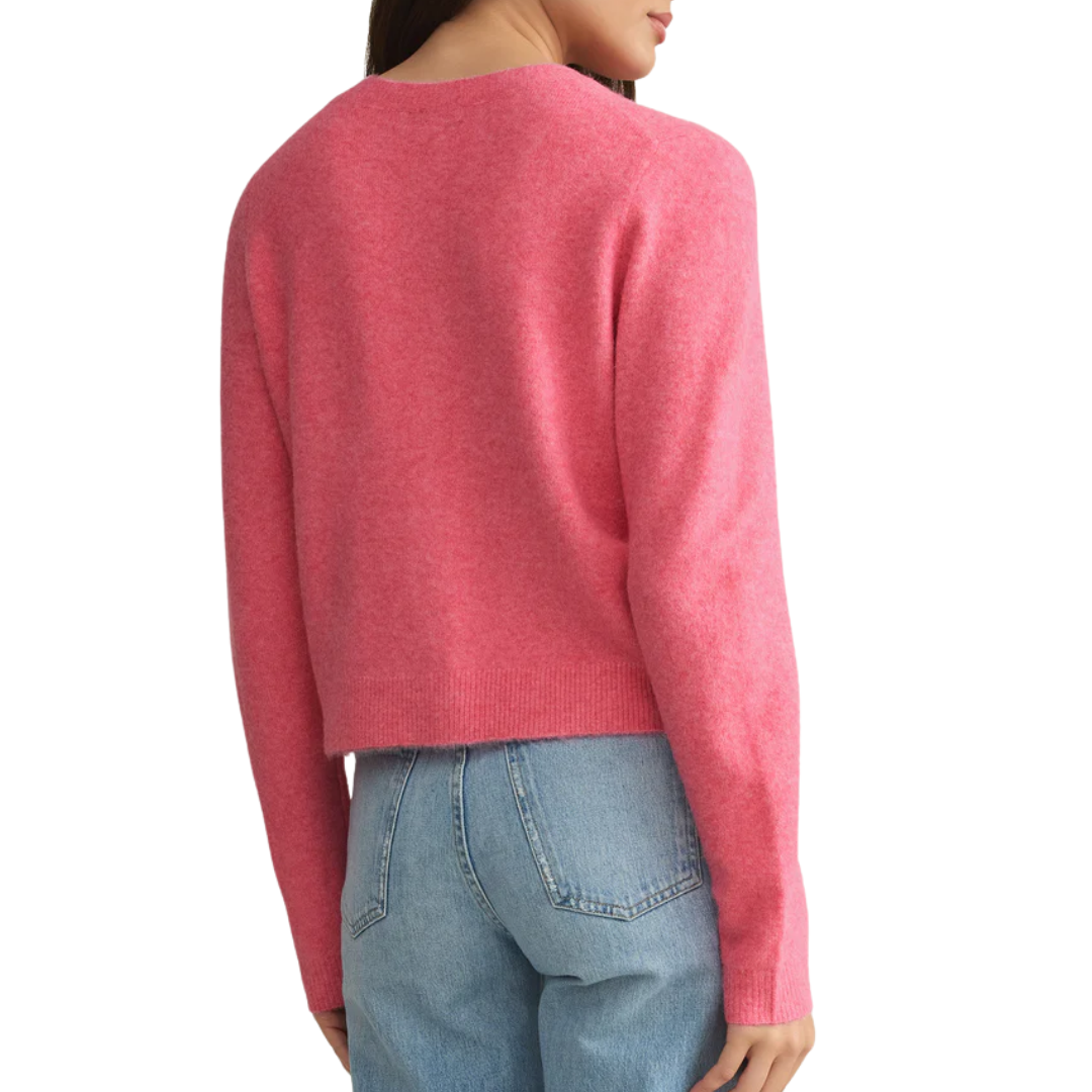 Medina Cozy Cardigan in Disco Pink