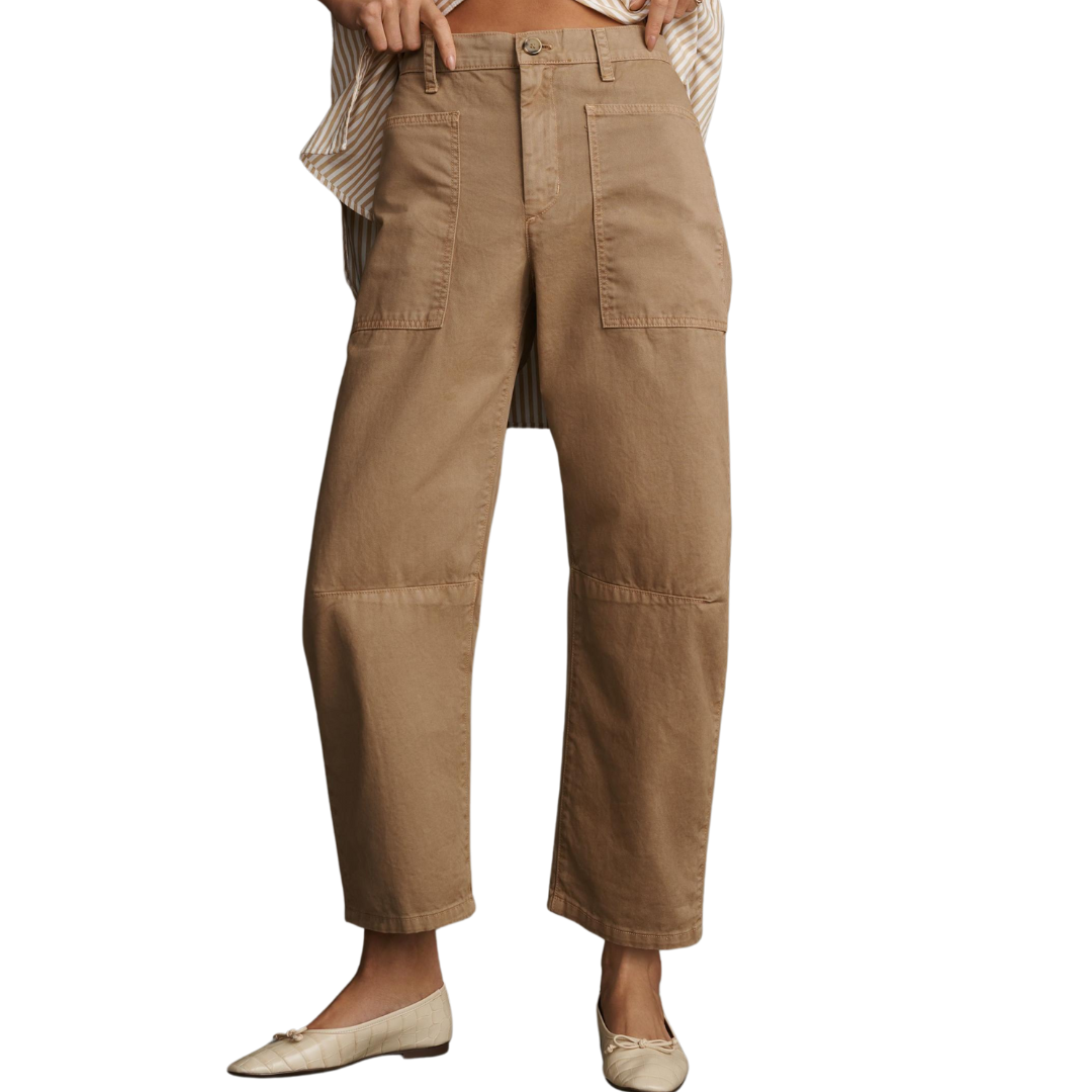 Brylie Sanded Twill Utility Pant in Khaki