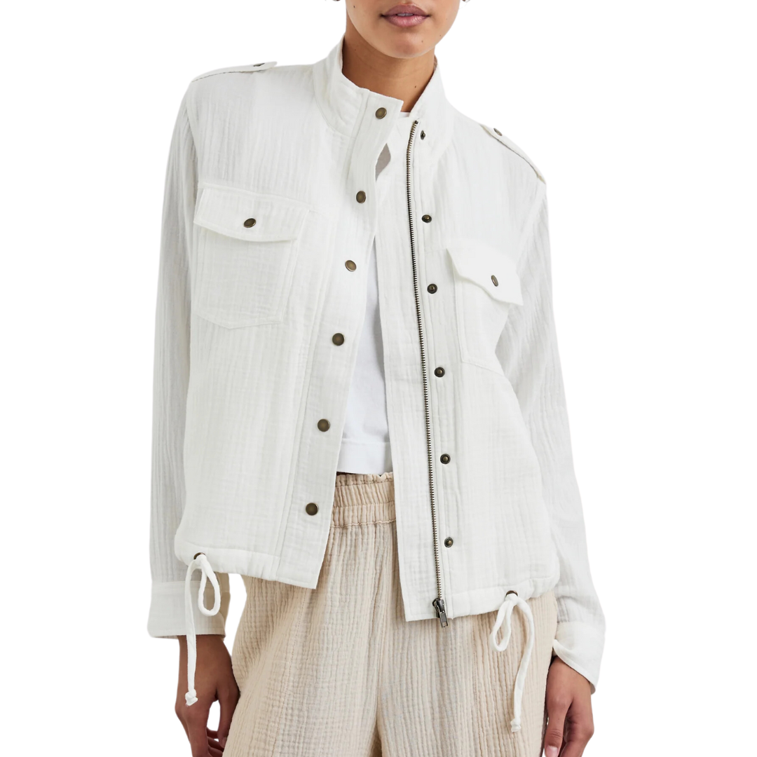 Collins Jacket in Gauze White