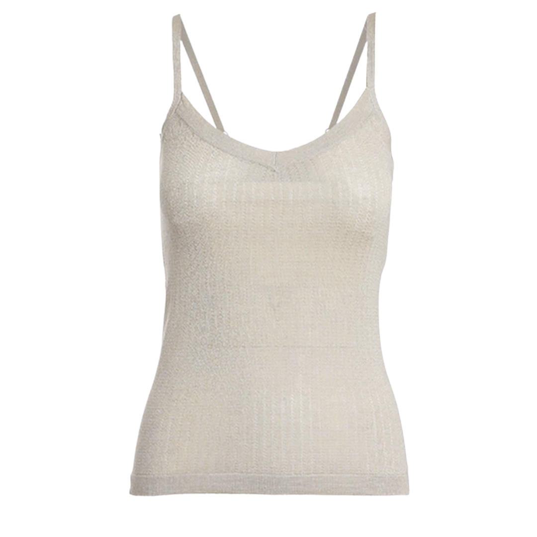 Fine Silk/Cashmere Tank in Oatmeal