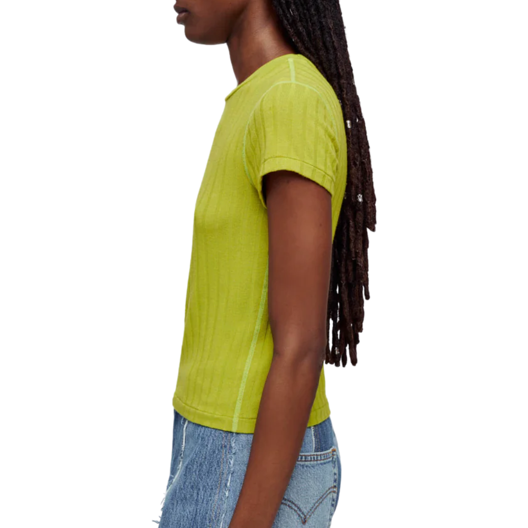 Hemp Rib Baby Tee in Wasabi
