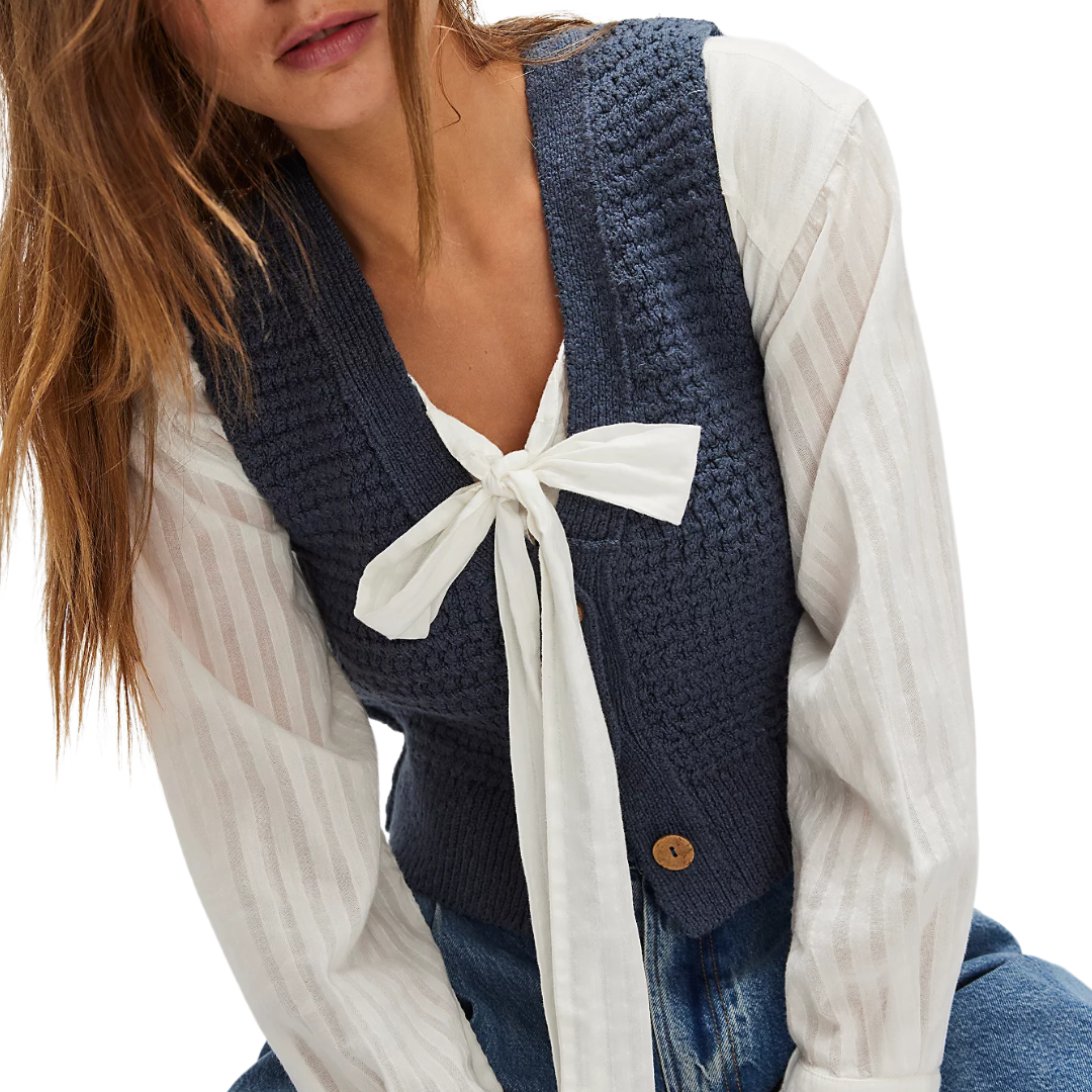 We The Free Ava Vest in Vintage Indigo