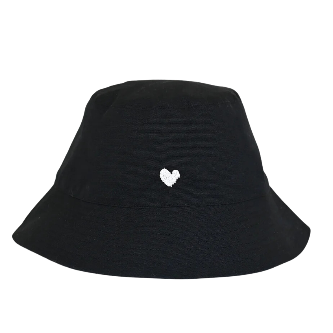 Bucket Hat Heart in Black