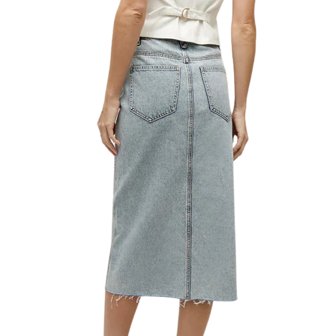 Victoria Denim Skirt in Silverwood Spark