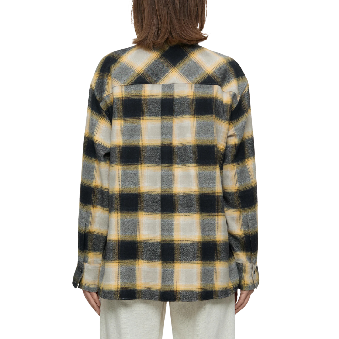 Chequered Shirt Blouse in Irish Orange