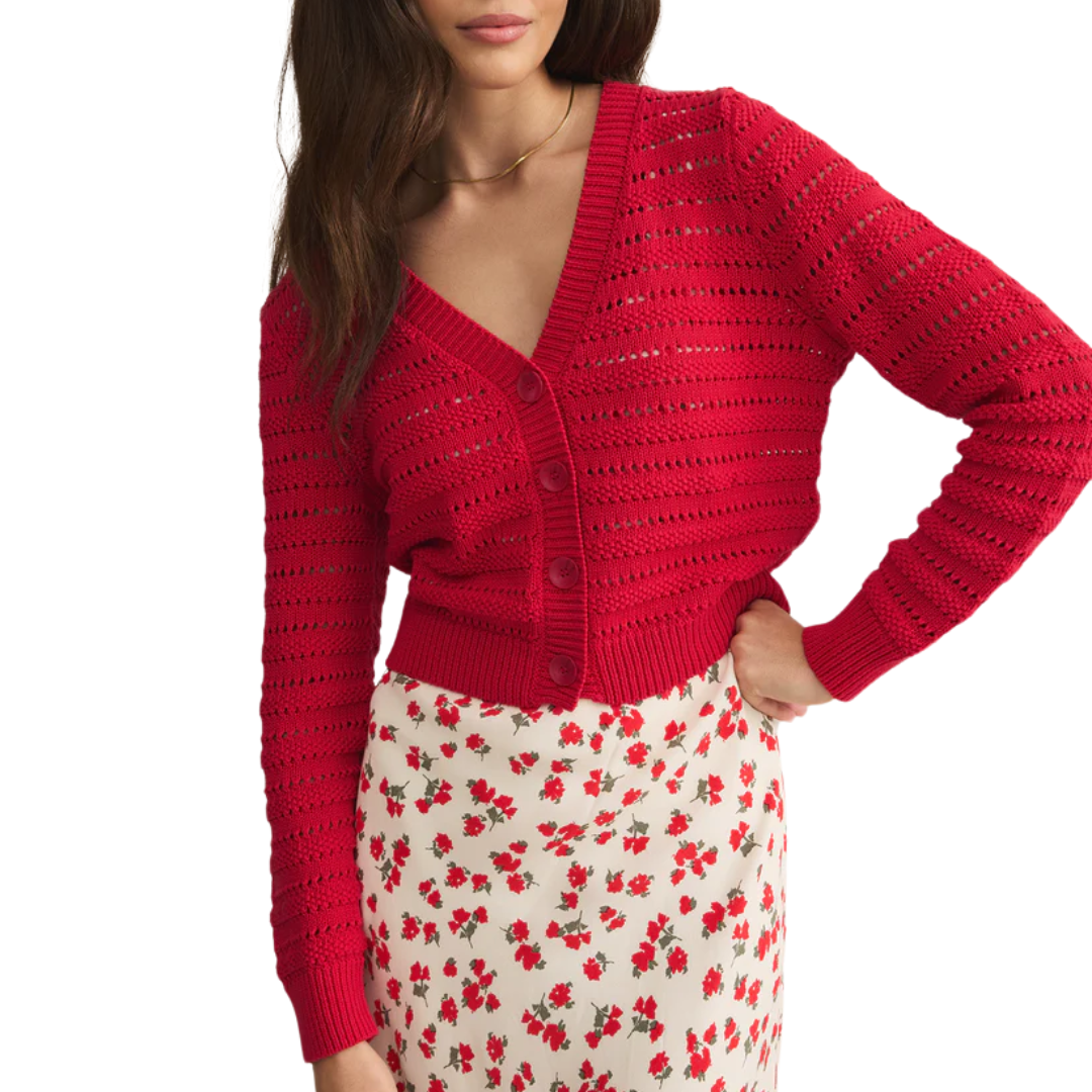 Romance Cardigan in Cherry