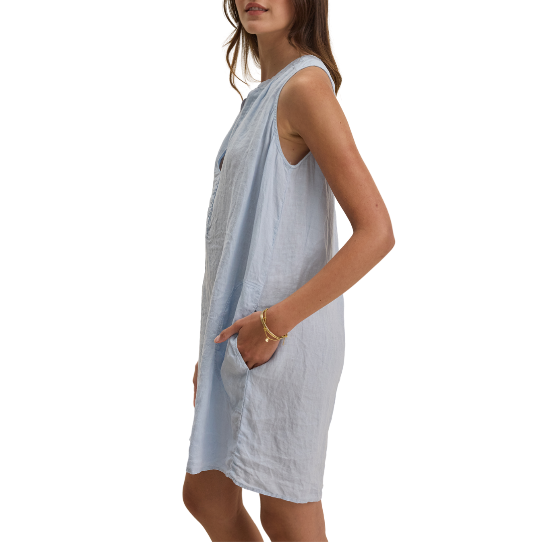 Adriana Woven Linen Dress in Billow