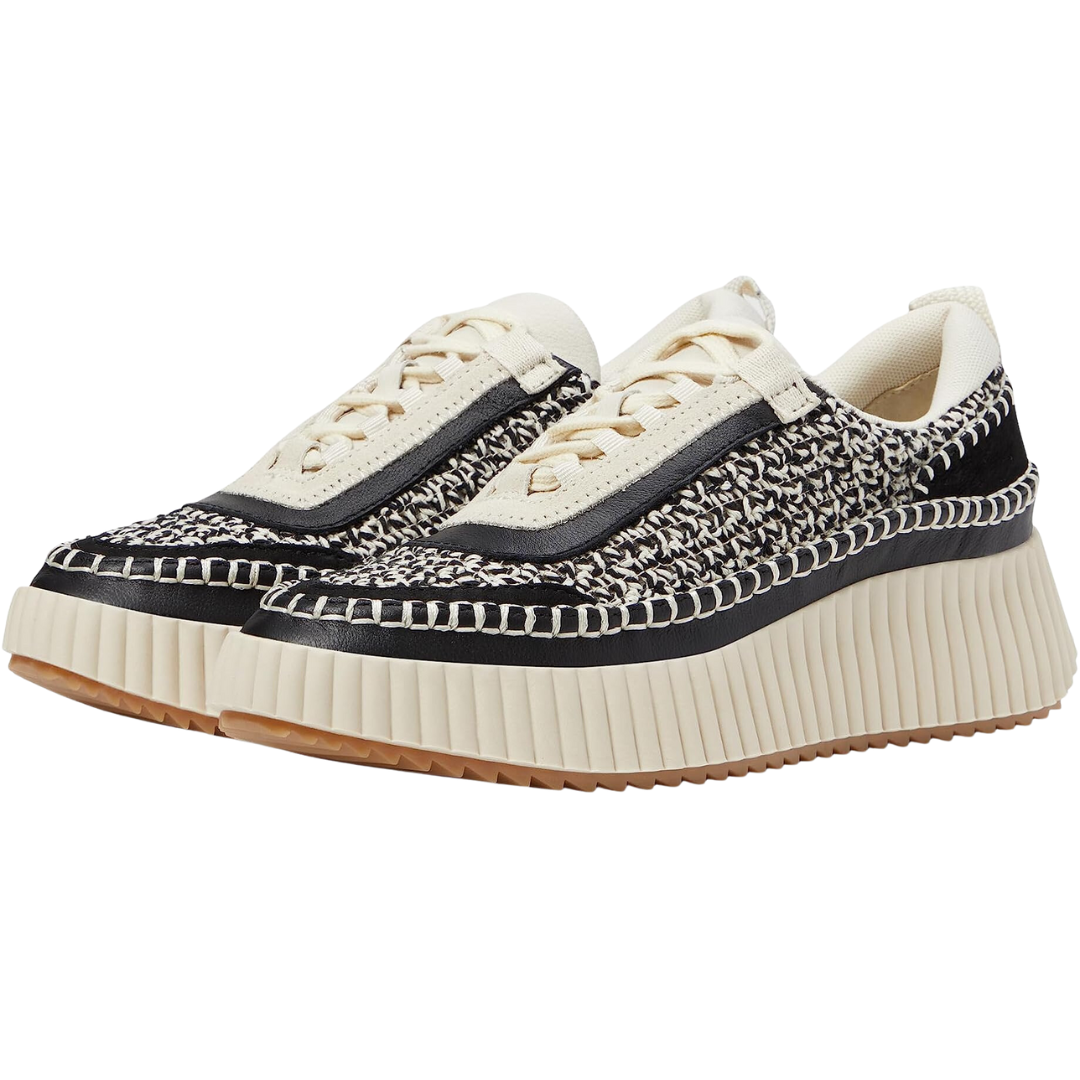 Dolen Sneakers in White Black Woven