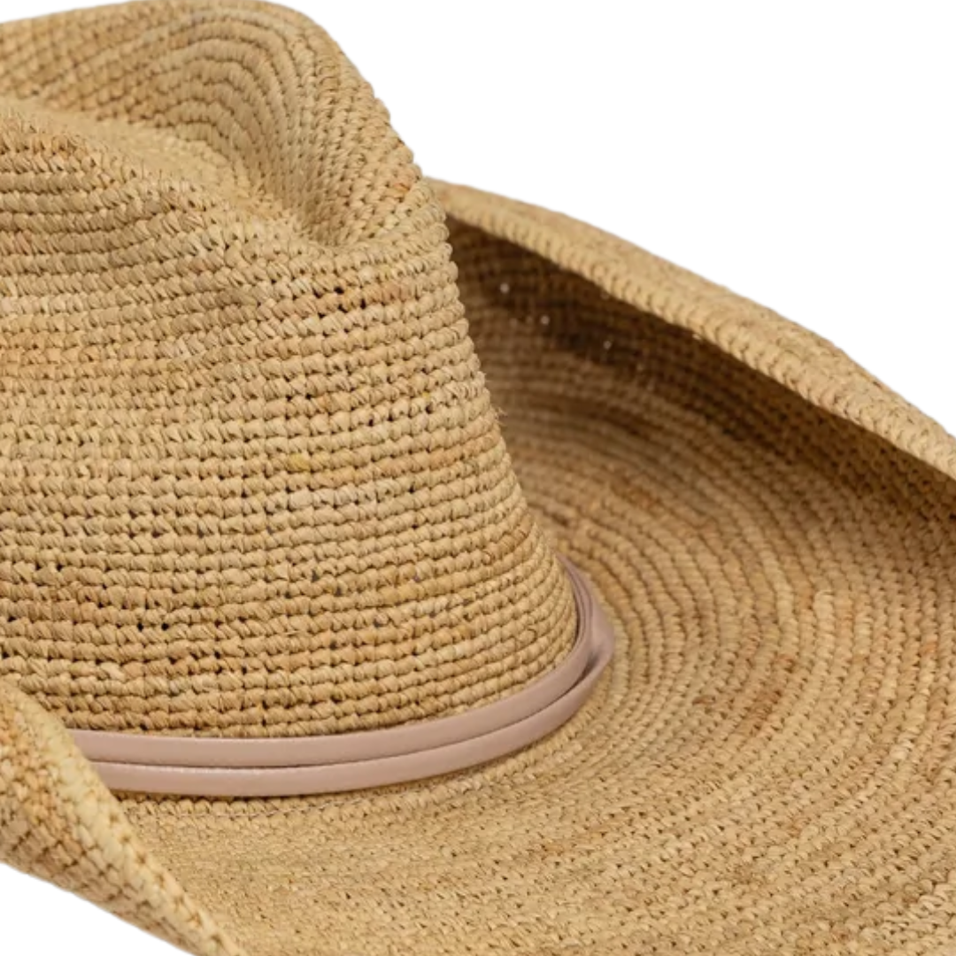 Raffia Crochet Cowboy in Tan Wrap