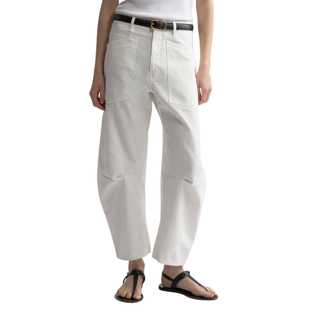 Shon Herringbone Pant in Vintage Cream