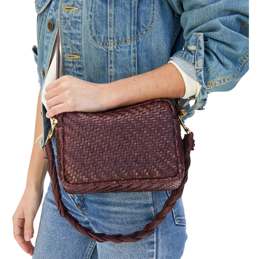 Midi Sac in Plum Woven Zig Zag