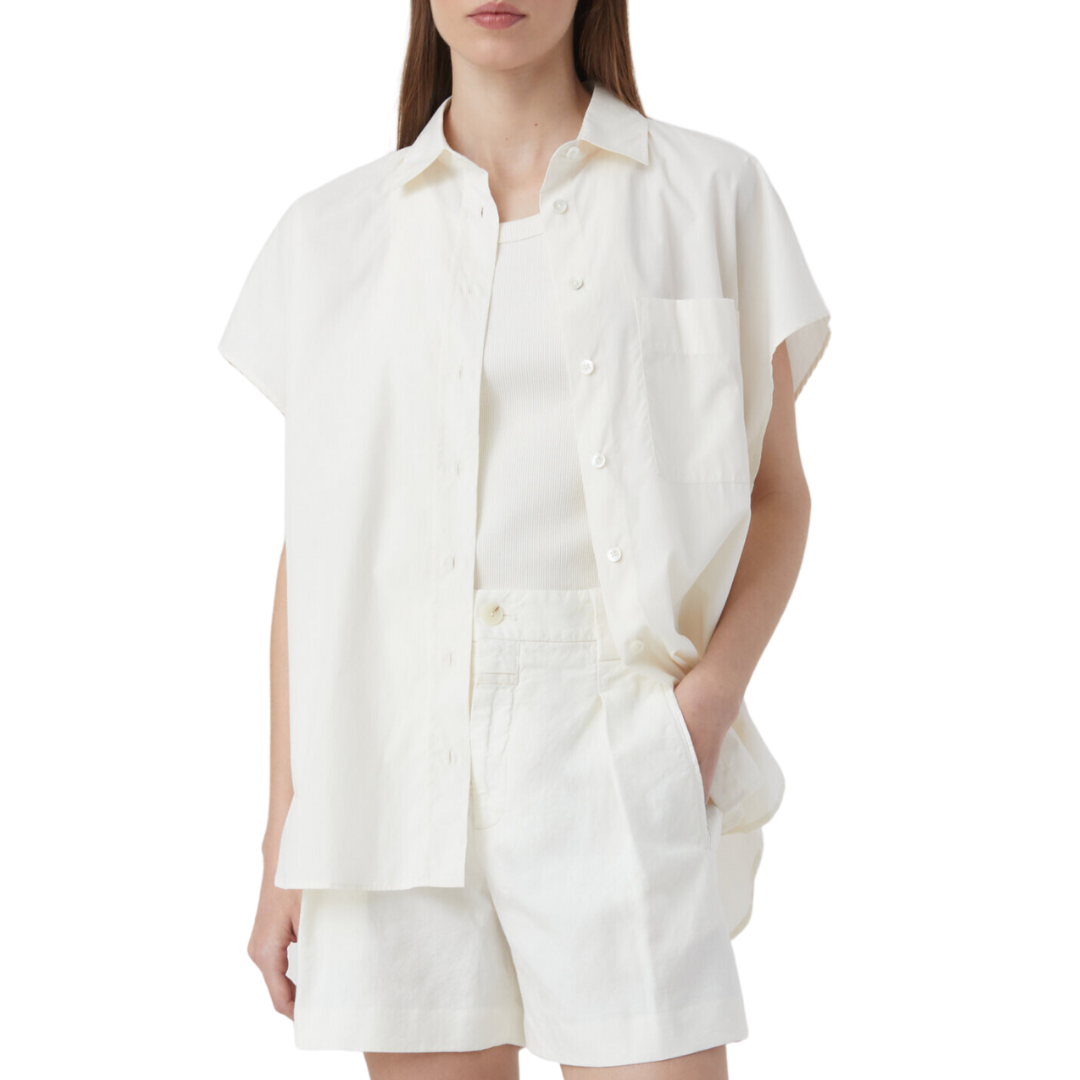 Idabel Linen & Cotton Shorts in Ivory
