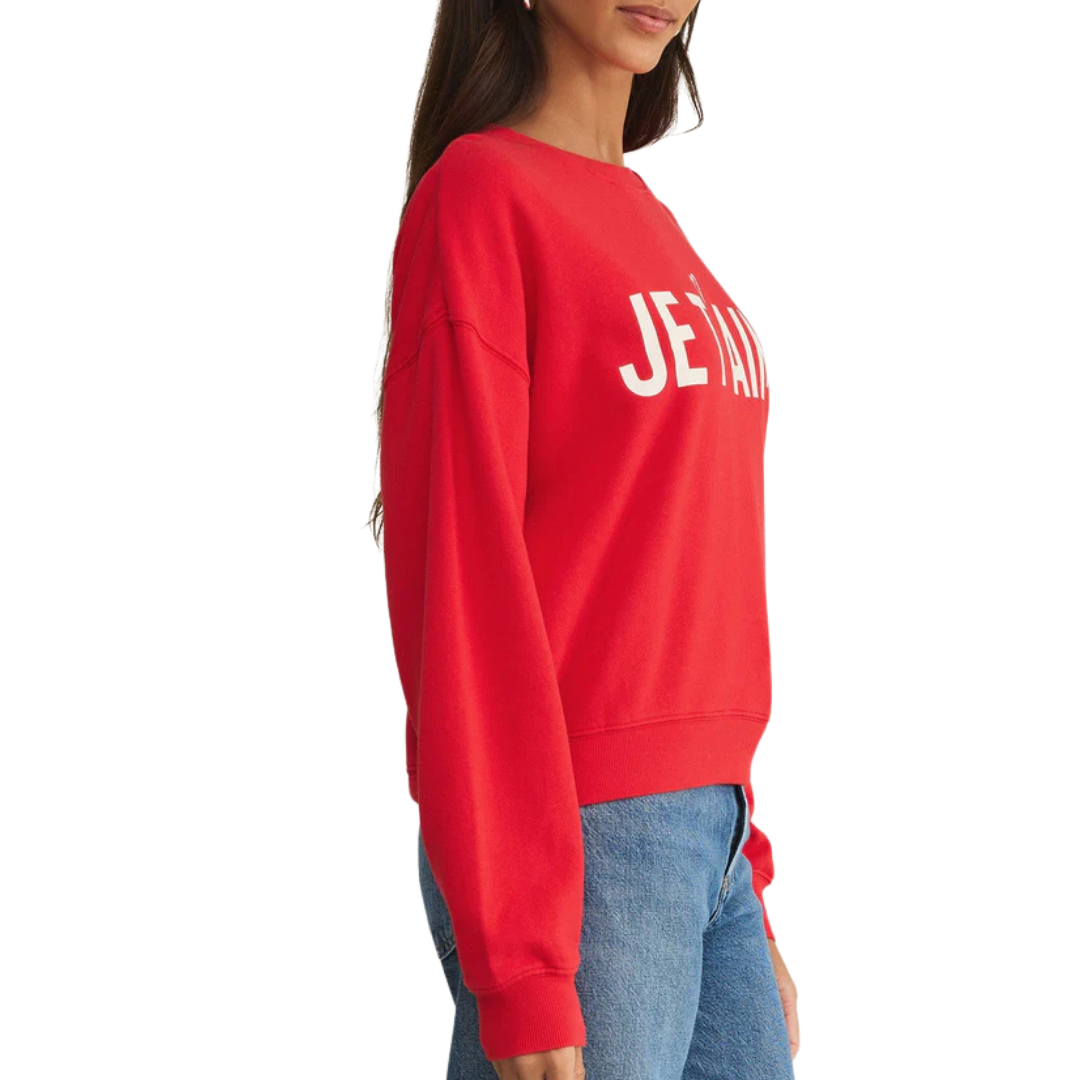 First Date Fleece Sweatshirt in Cherry