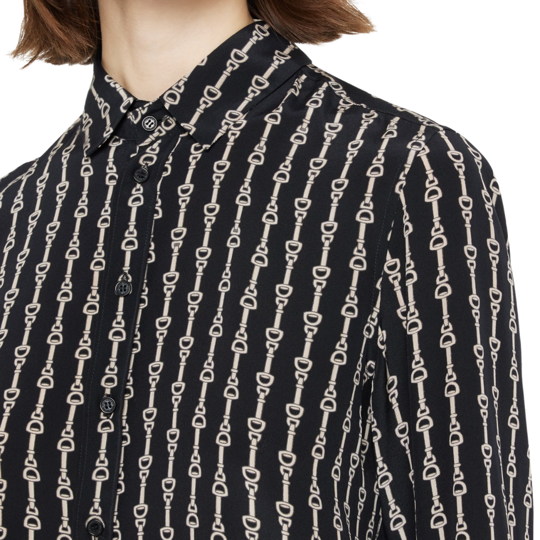 Gaia Shirt in Horse Strap Black/Ivory