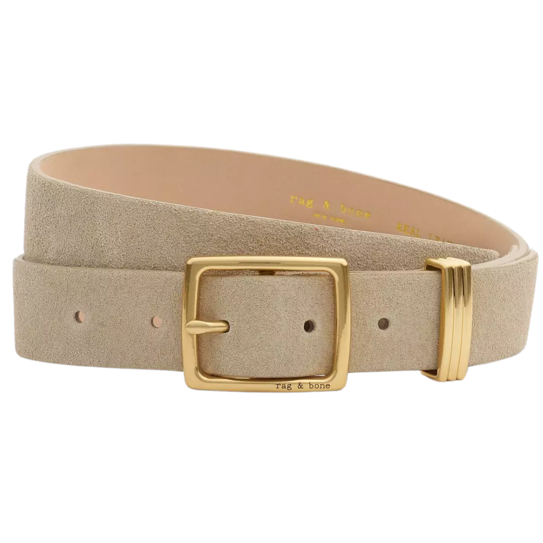 X Boyfriend Belt 2.0 in Taupe Suede