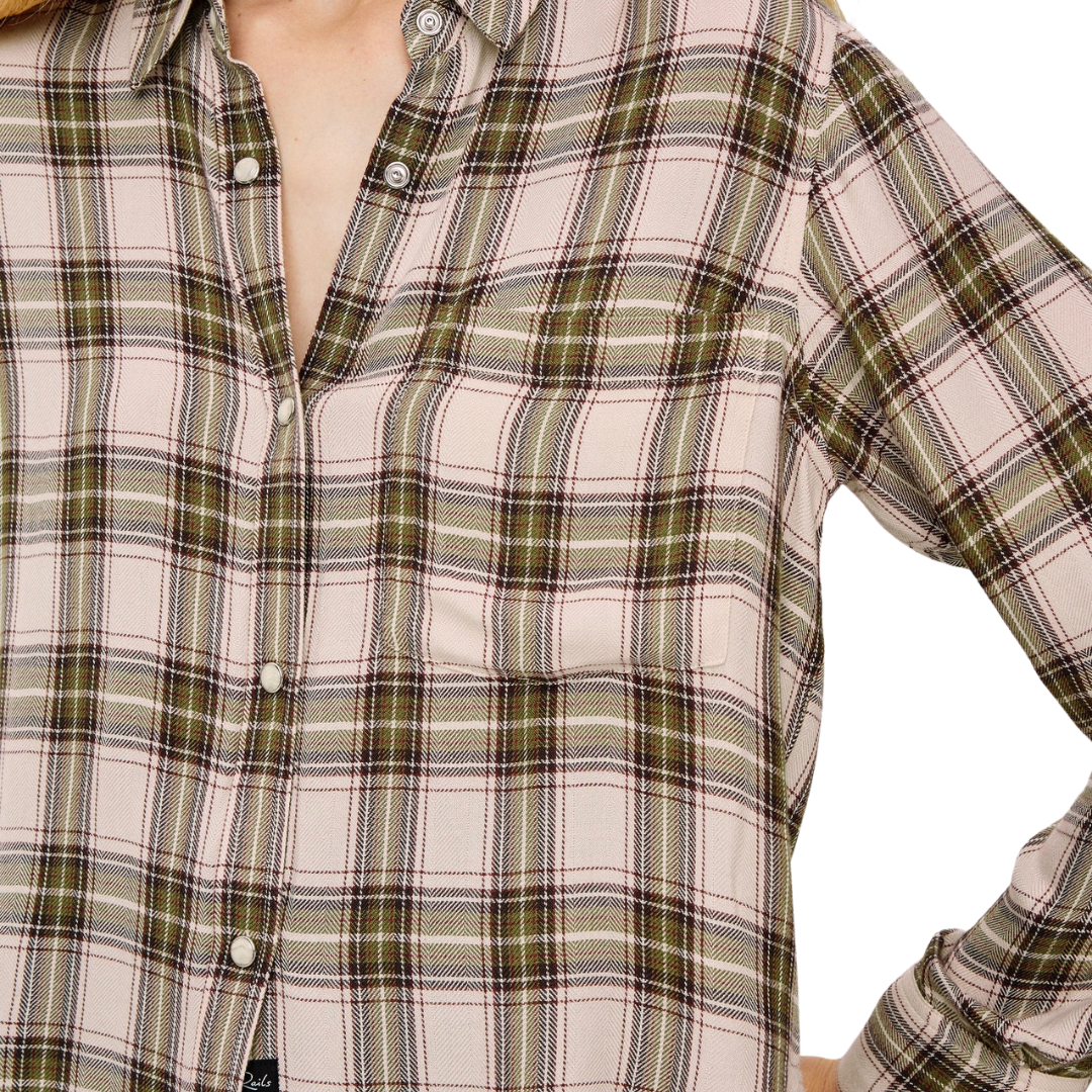 Malin Shirt in Olive Brown Cream