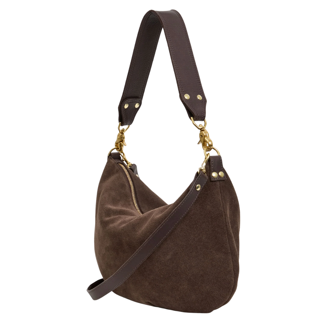 Moyen Messenger in Chocolate Suede