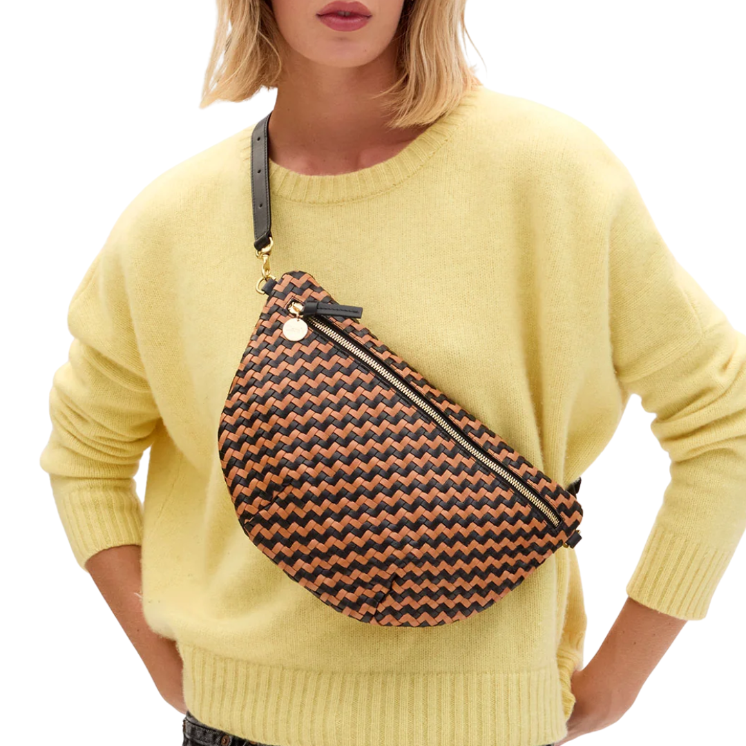 Grande Fanny in Black/Natural Woven Zig-Zag