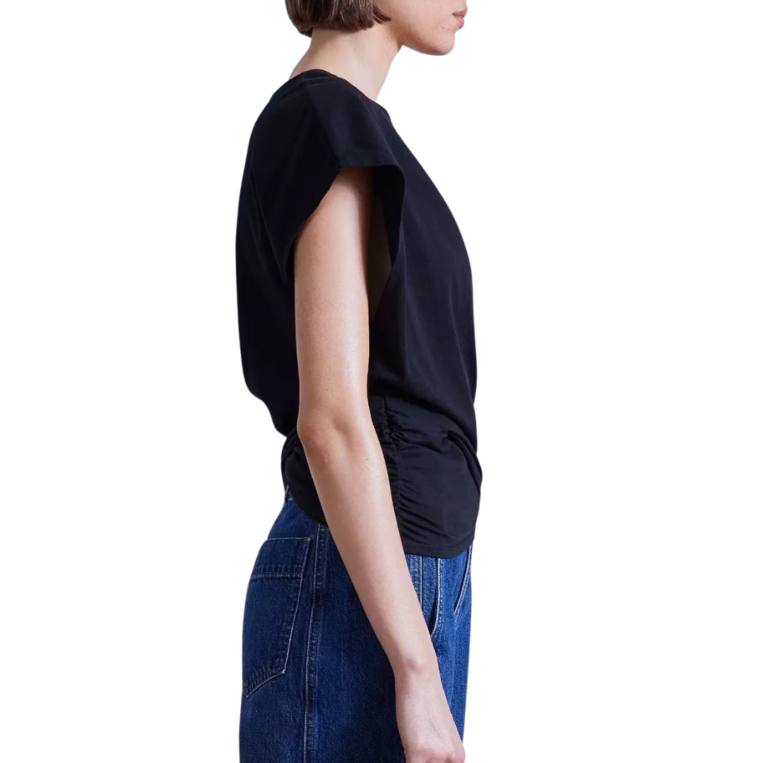 Twist Drape Tee in Black