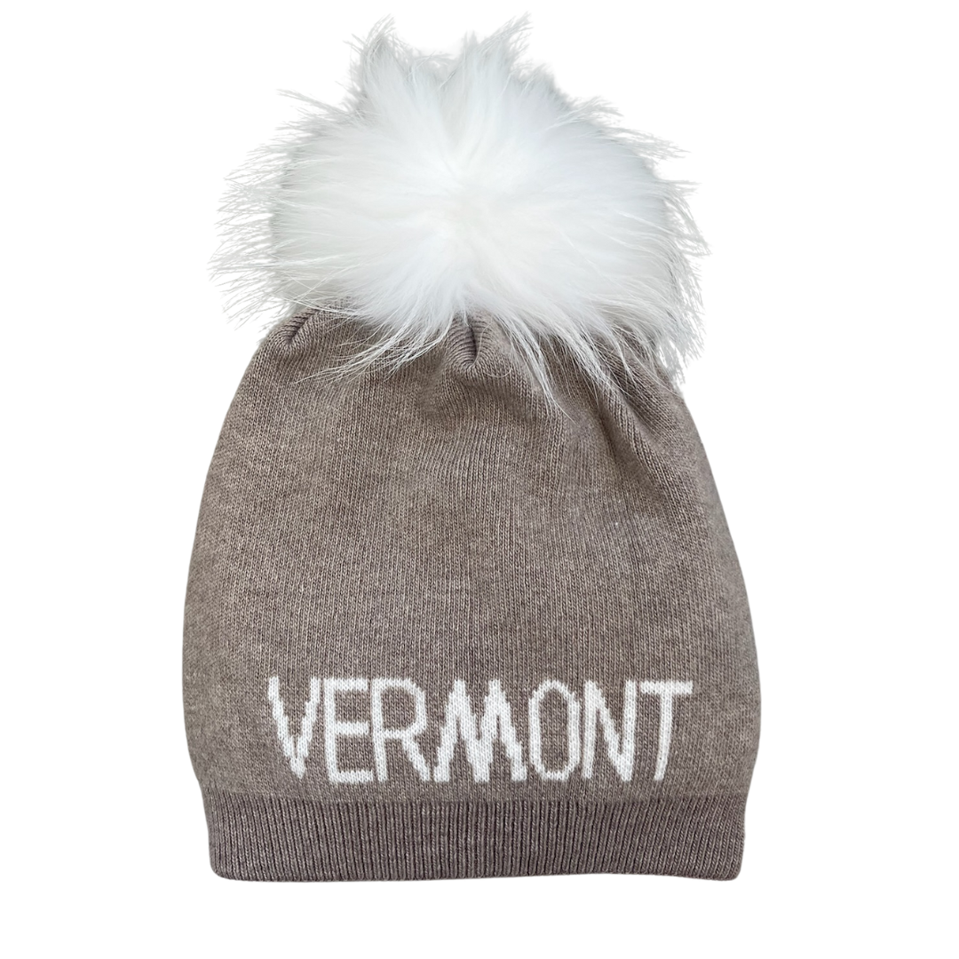 Vermont Pom Hat in Taupe