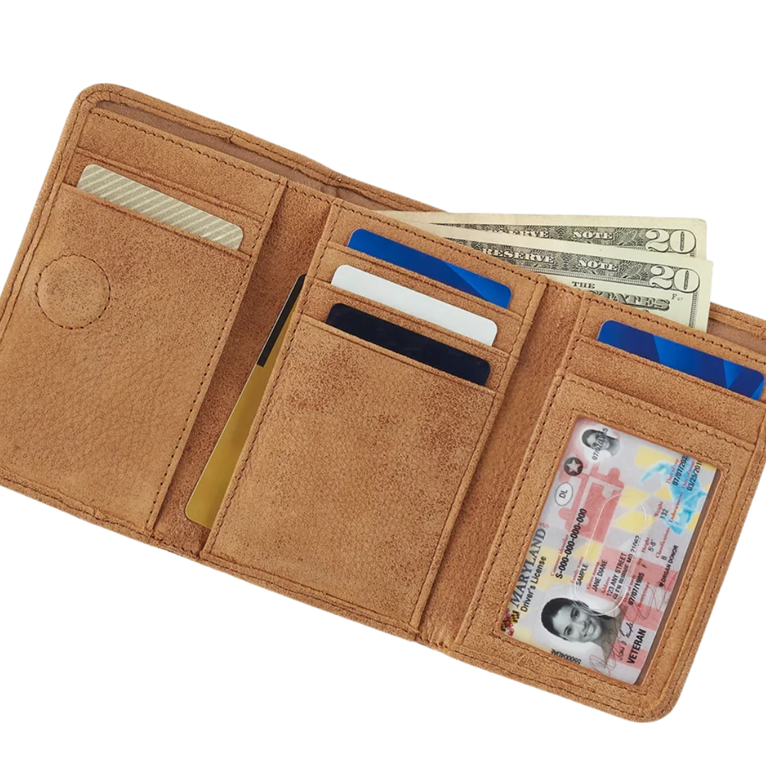 Jill Trifold Wallet in Whiskey