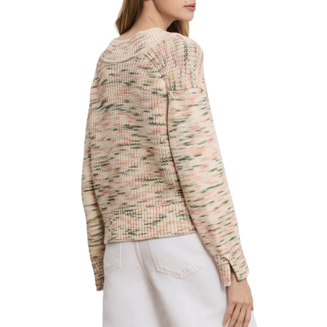 Anola V-Neck Sweater in Petal Multi