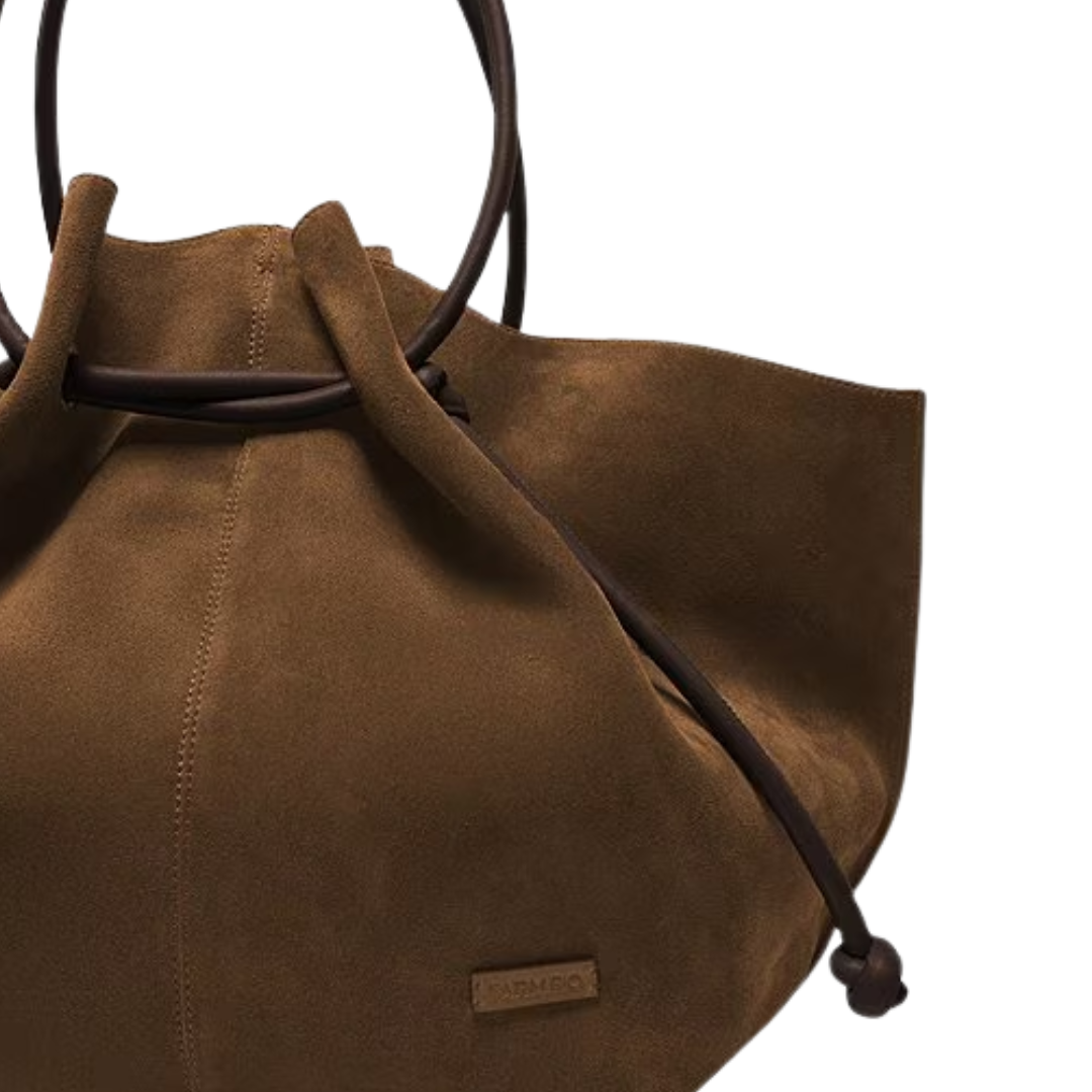 Suede Tote Bag Charms in Bark