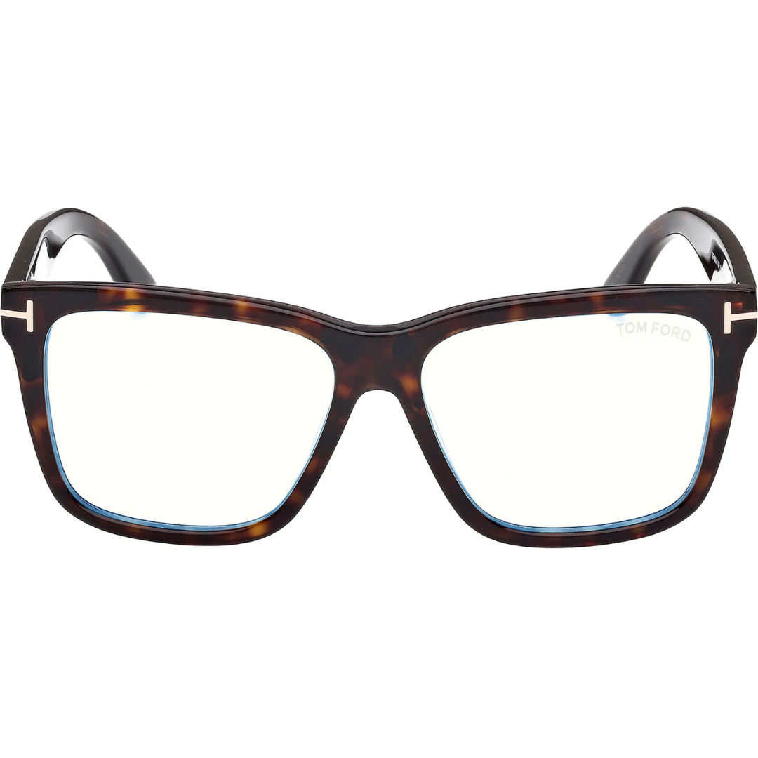 Blue Block Square Opticals With Clip On Sunglasses in Dark Havana