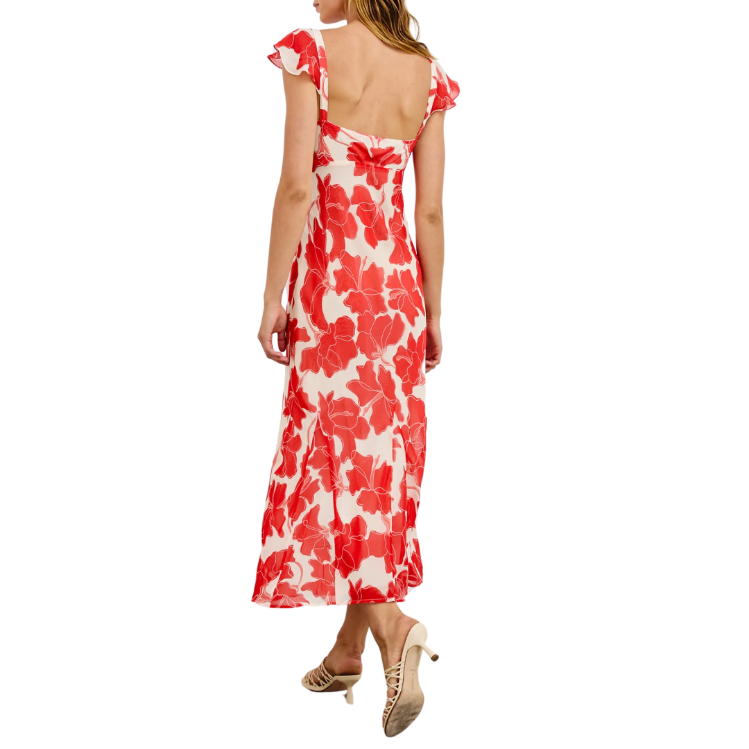 Marigold Dress in Scarlet Hibiscus