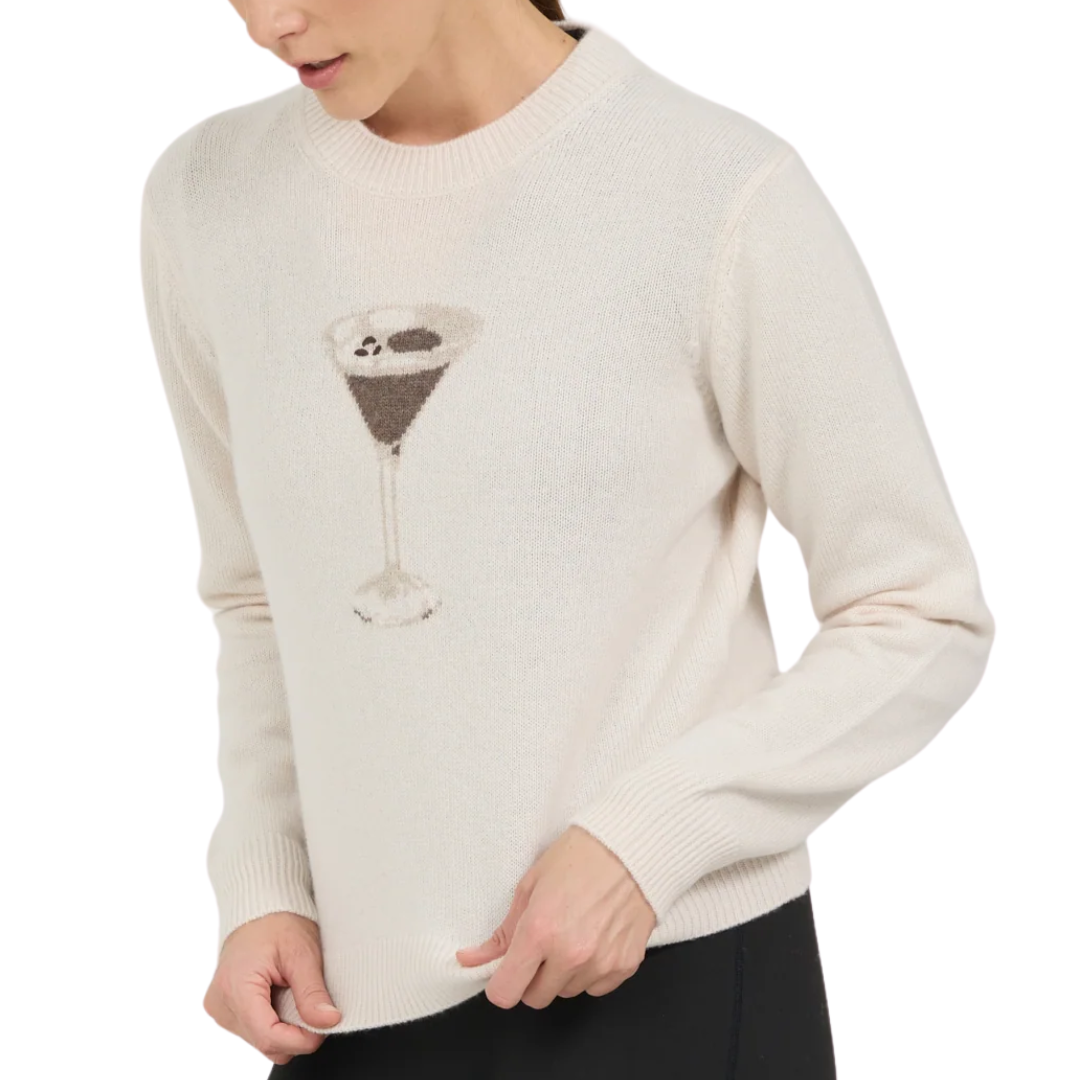 Martini Time Crewneck in Ivory Combo