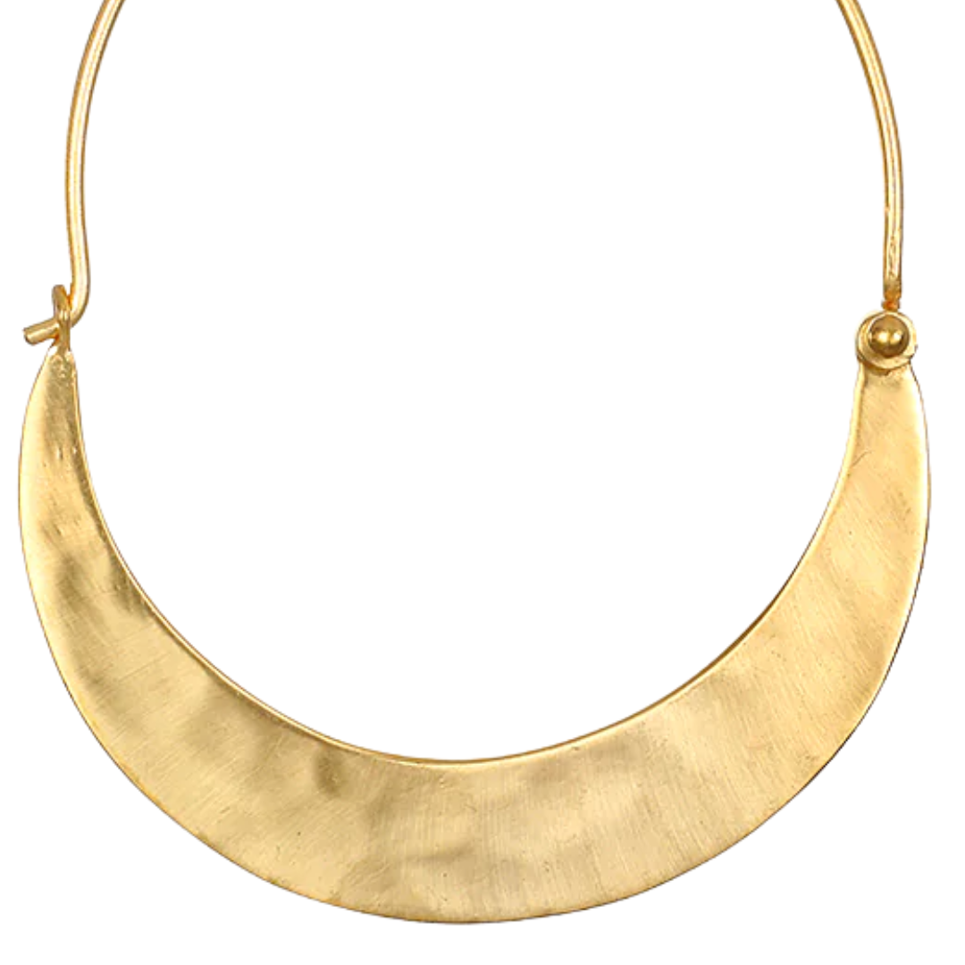 Simple Statement Gold Crescent Earrings