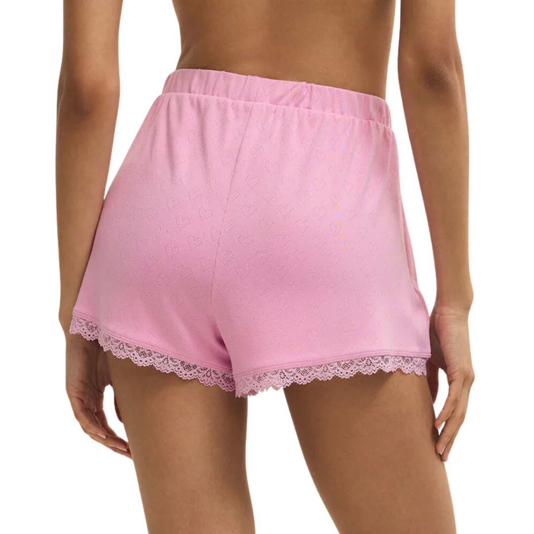 Amour Lace Trim Short in Pink Crush