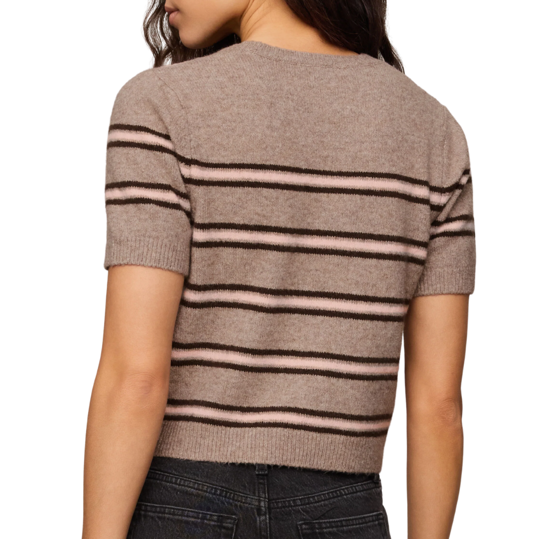 Gatewood Stripe Sweater Tee in Heather Ash