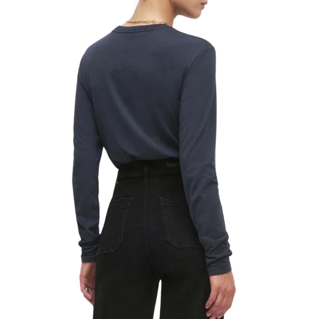 Favorite Daughter Long Sleeve in Navy/Light Blue