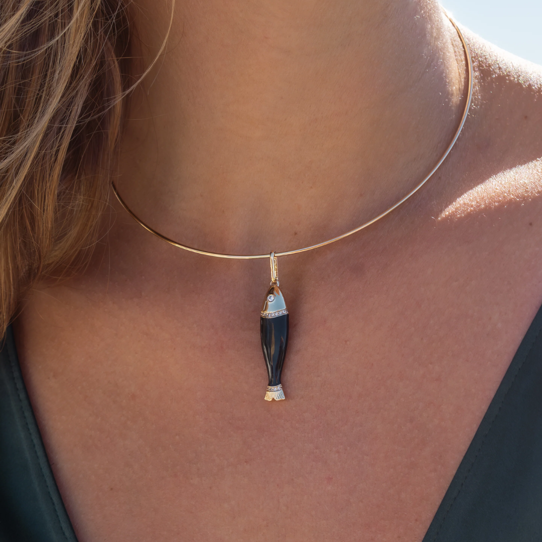 Marin Fish in Black Enamel