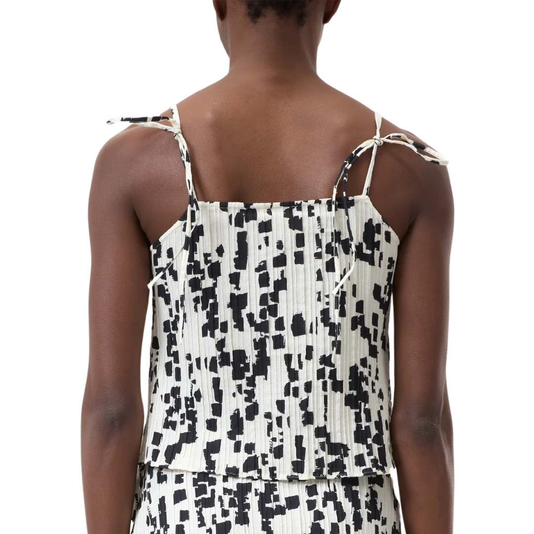 Printed Tank Top in Dune Beige
