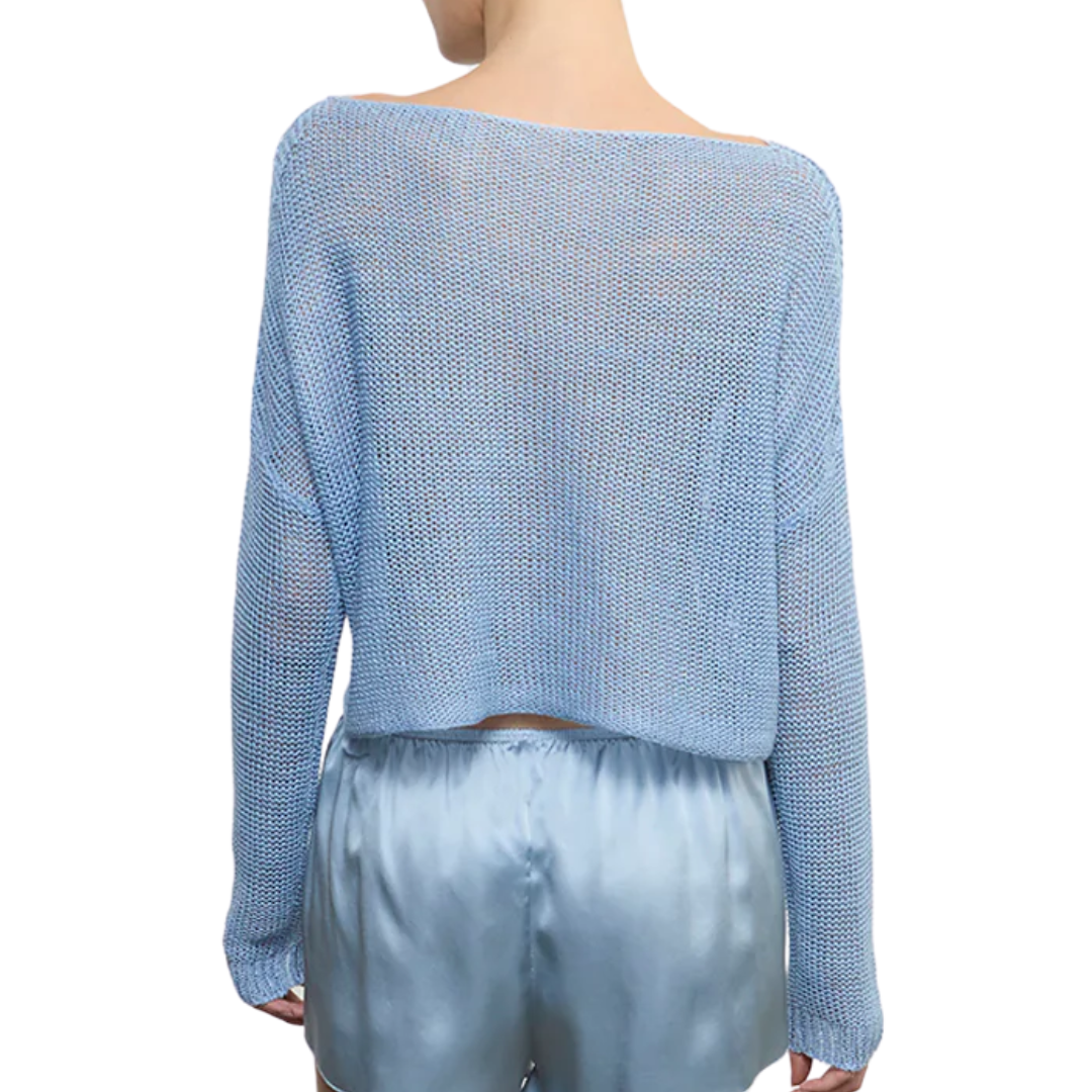 Linen Open Knit Bateau Sweater