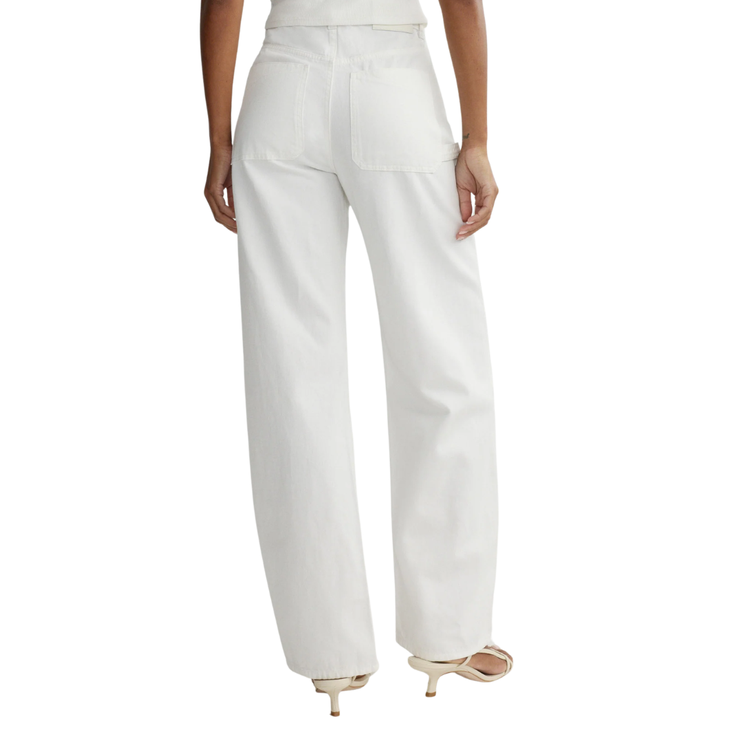 Taylor Relaxed Barrel High Rise 31" Pants in White
